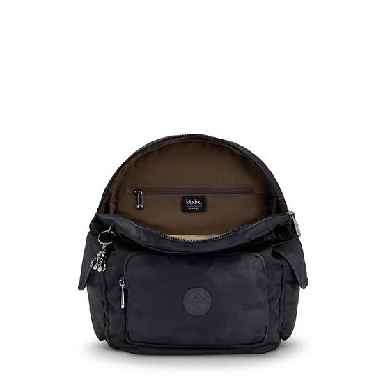 Kipling City Pack Small Classic Backpacks Black Camo Embossed | CA 1500YX